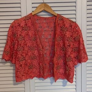 Vintage hand beaded lace bolero jacket